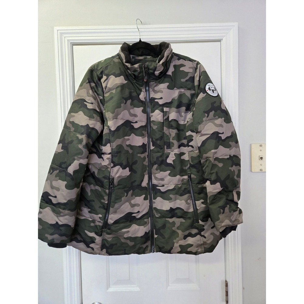Arctic Expedition Mens Camo Down Puffer Jacket Green Camouflage L Heavyweight
